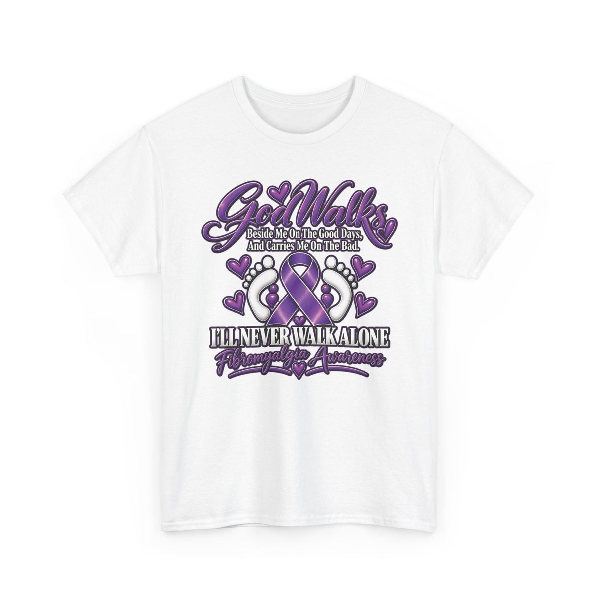Purple Awareness Ribbon I'll Never Walk Alone T-Shirt | Support Survivor Tee