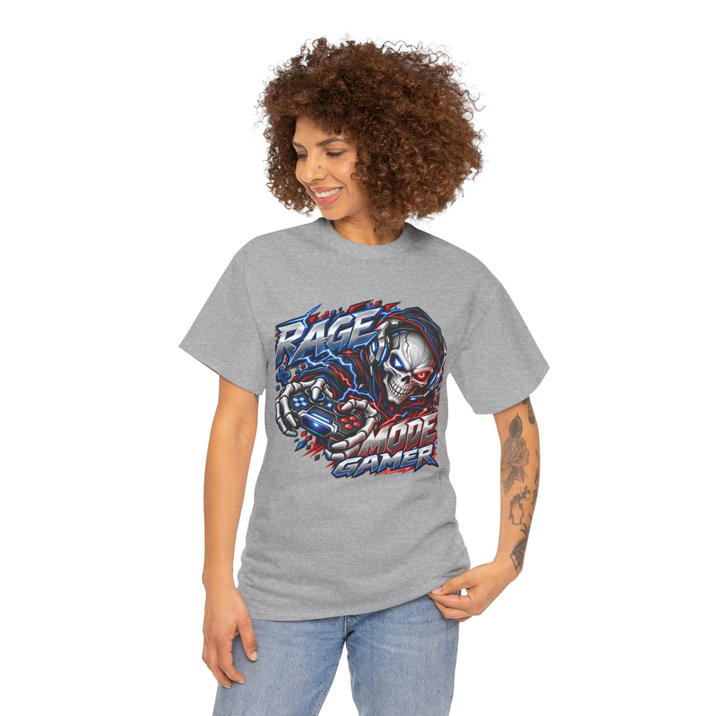 Rage Mode Gamer Skull Graphic T-Shirt