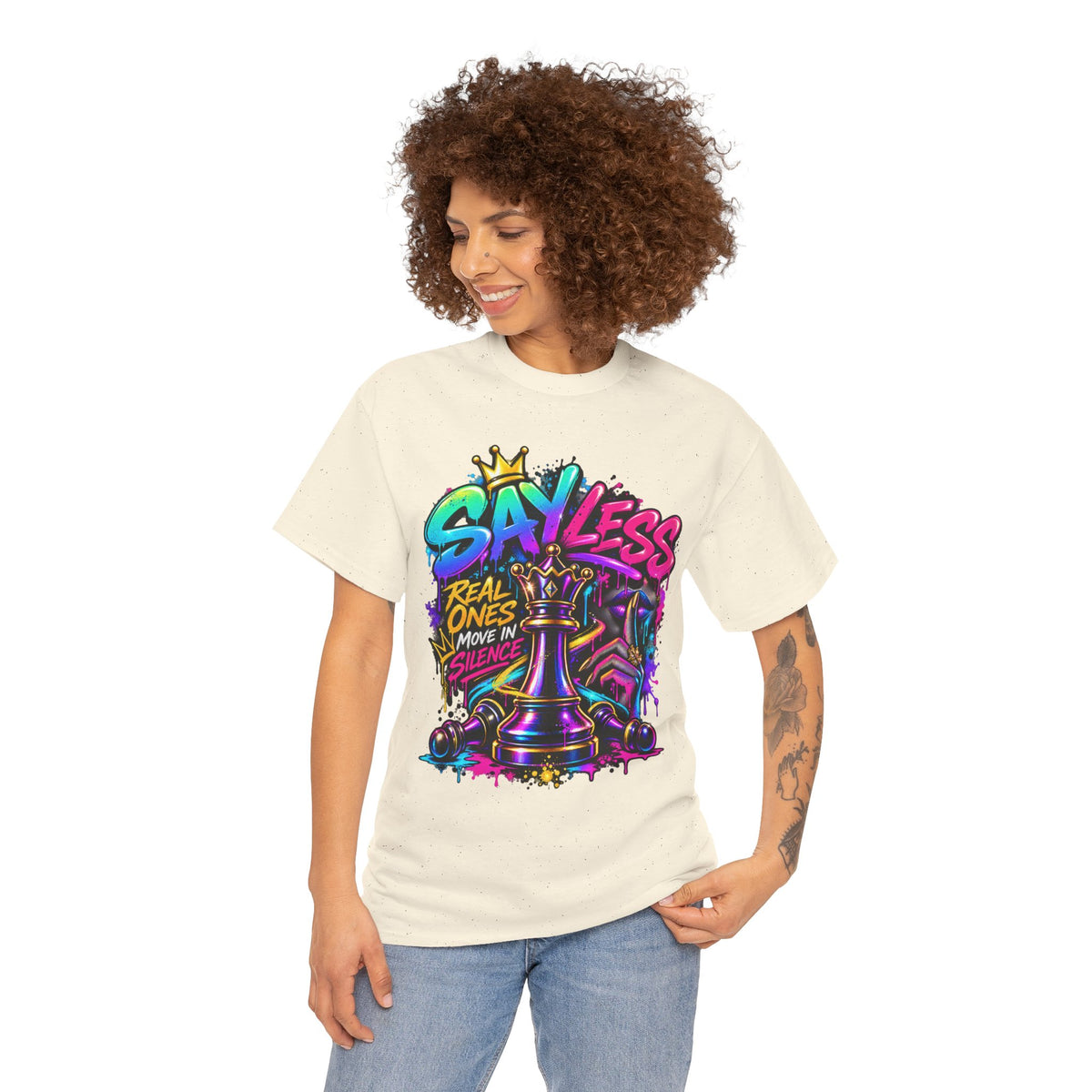 Say Less Chess King Tee | Graffiti Chess Piece Streetwear