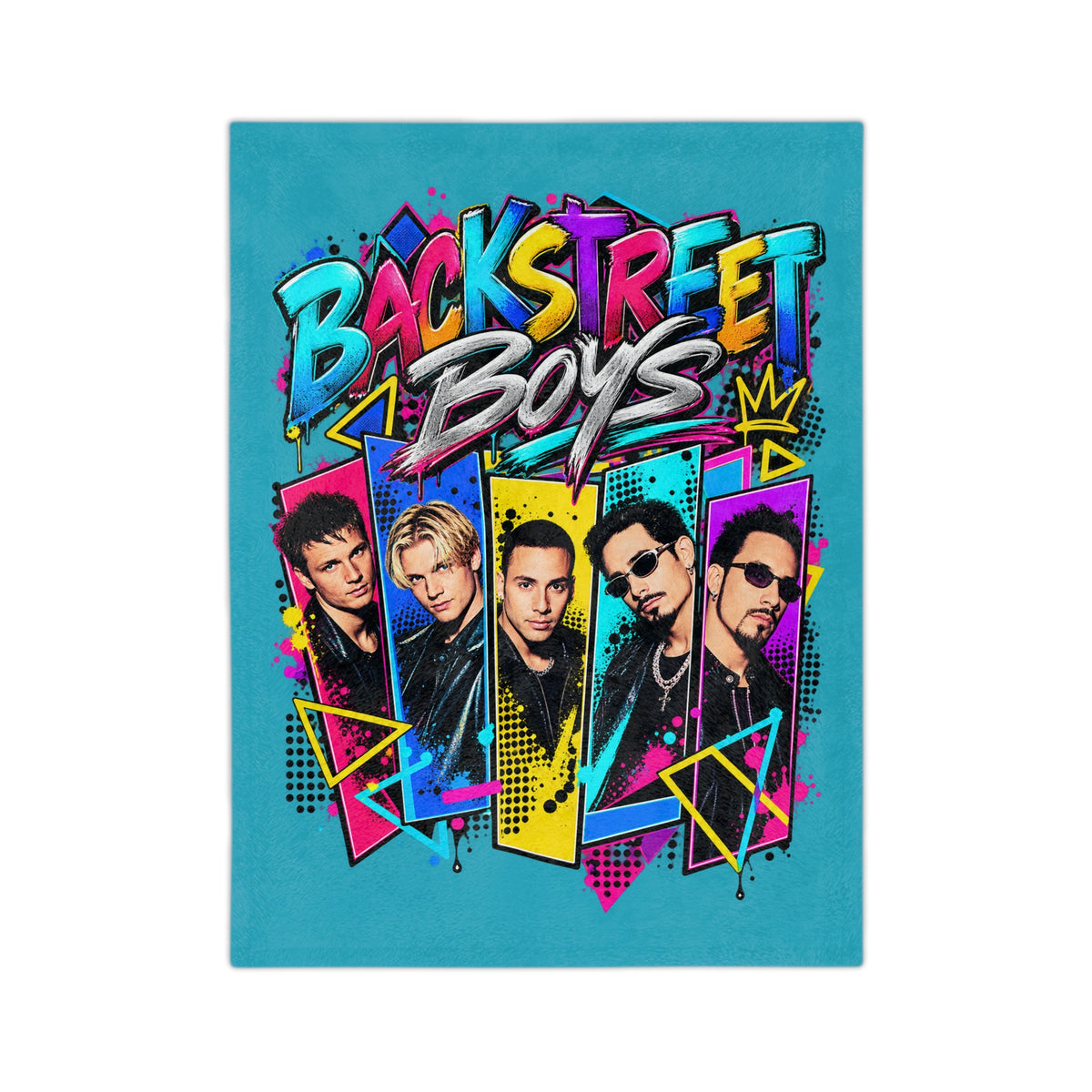Backstreet Retro Pop Band Graphic Blanket | Velveteen Microfiber Blanket