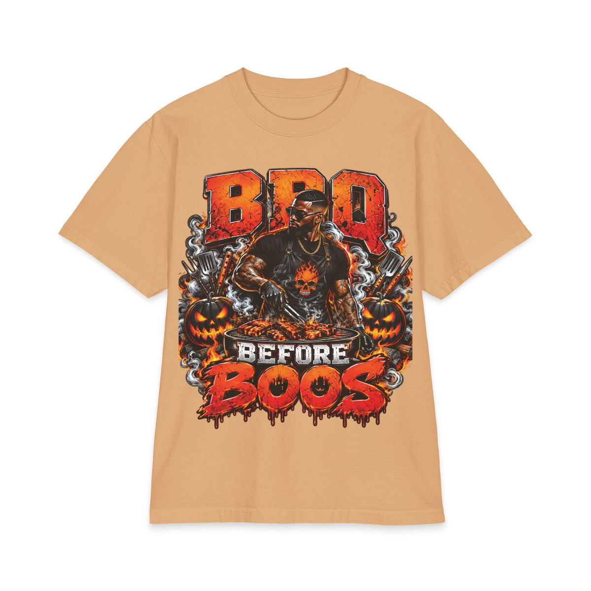 Dad Gift Shirt BBQ Before Boos T-Shirt | Halloween BBQ Grilling Graphic Tee
