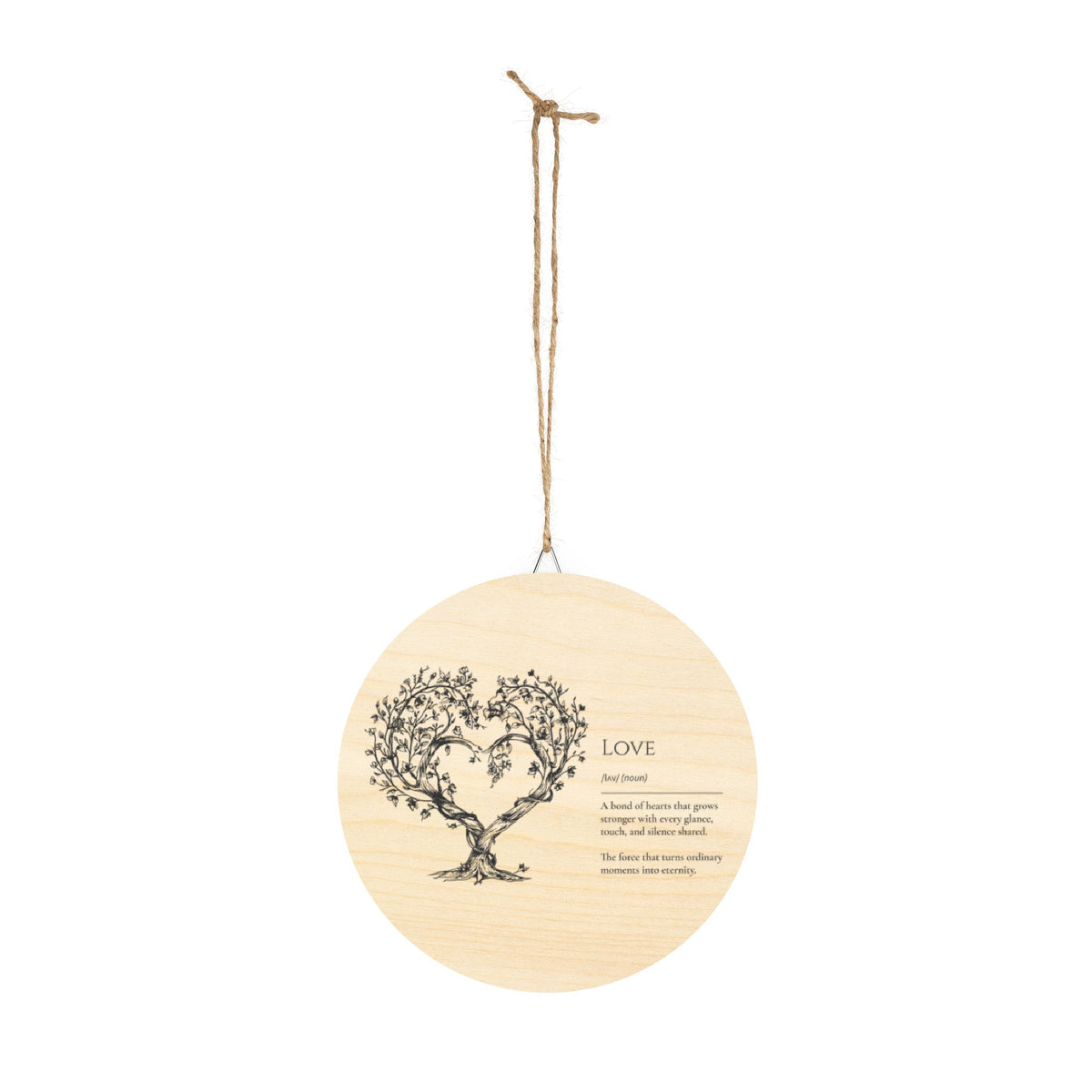 Heart Tree Love Definition Wood Sign | Round Rustic Wall Decor