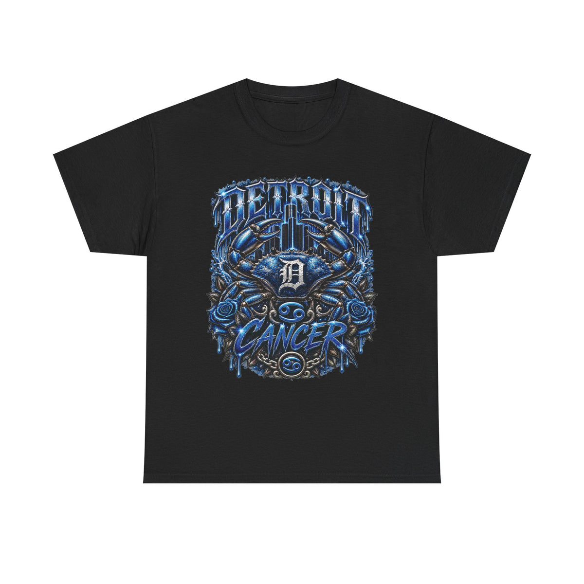 Detroit D Cancer graphic Tee | Blue skulls, Detroit D, streetwear
