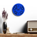 Roman Numeral Blue Clock Acrylic Wall Clock | Modern Decorative Timepiece