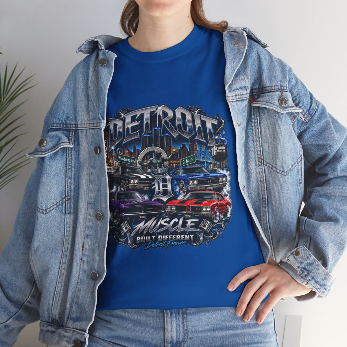 Detroit Muscle Car Tee | Vintage Hot Rod Illustration, Garage Scene