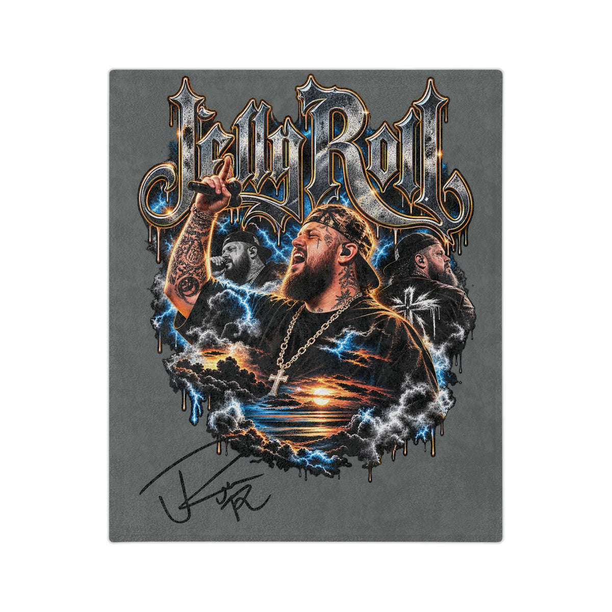 Roll Jelly concert portrait Velveteen blanket | musician tour artwork
