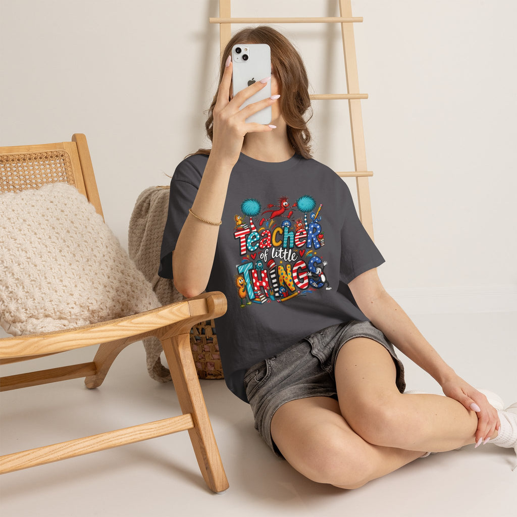 Teacher of Little Things T-Shirt | Colorful Dr. Seuss Style Kids Classroom Tee