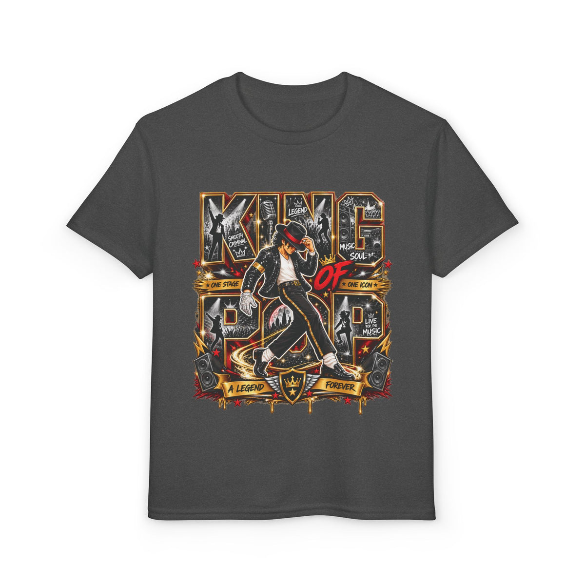 King of Pop Michael Jackson design Youth T-Shirt | Retro Music Dance Tee