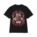 Ten Toes Down feet graphic T-Shirt | streetwear, red black emblem