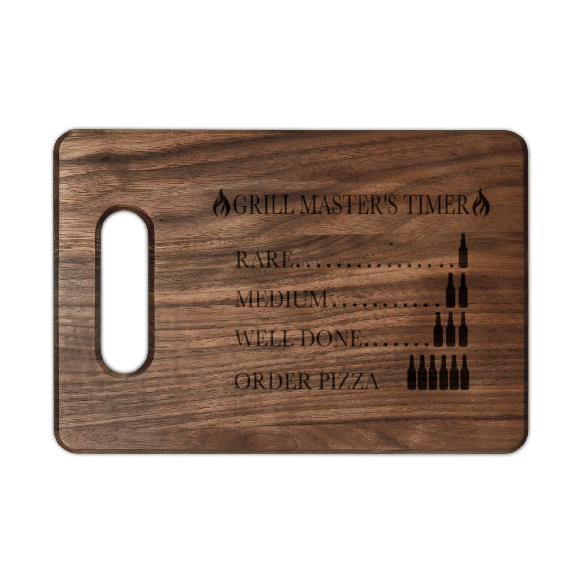 Grill Master Timer Wooden Cutting Board | Engraved Steak Doneness Guide