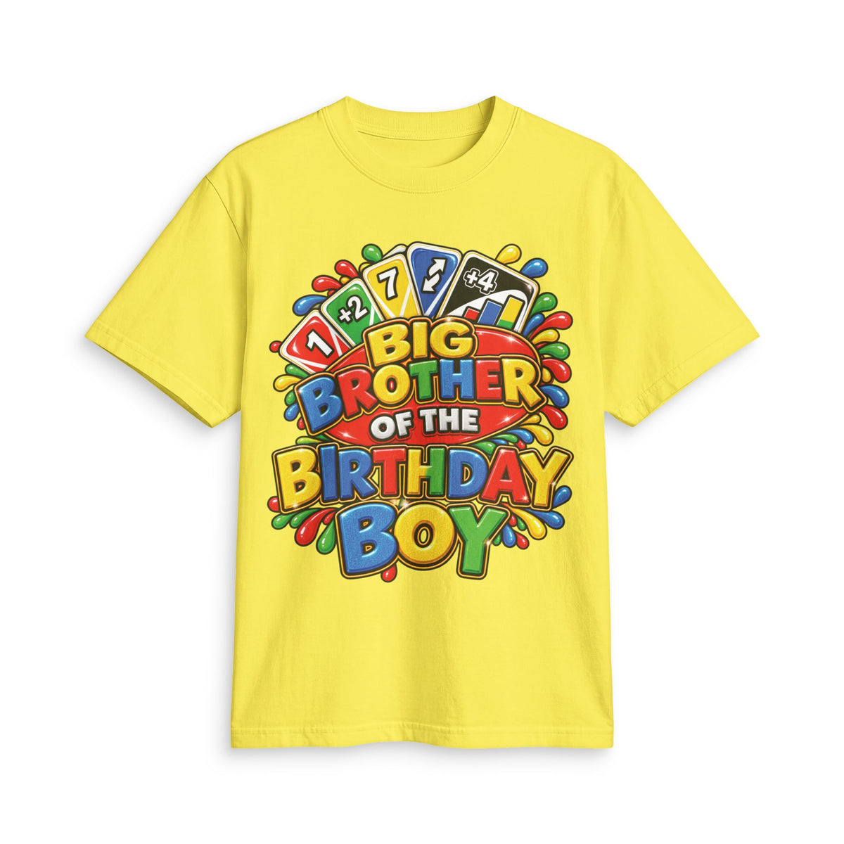 Big Brother of the Birthday Boy T-Shirt | Colorful Game Card Party Design