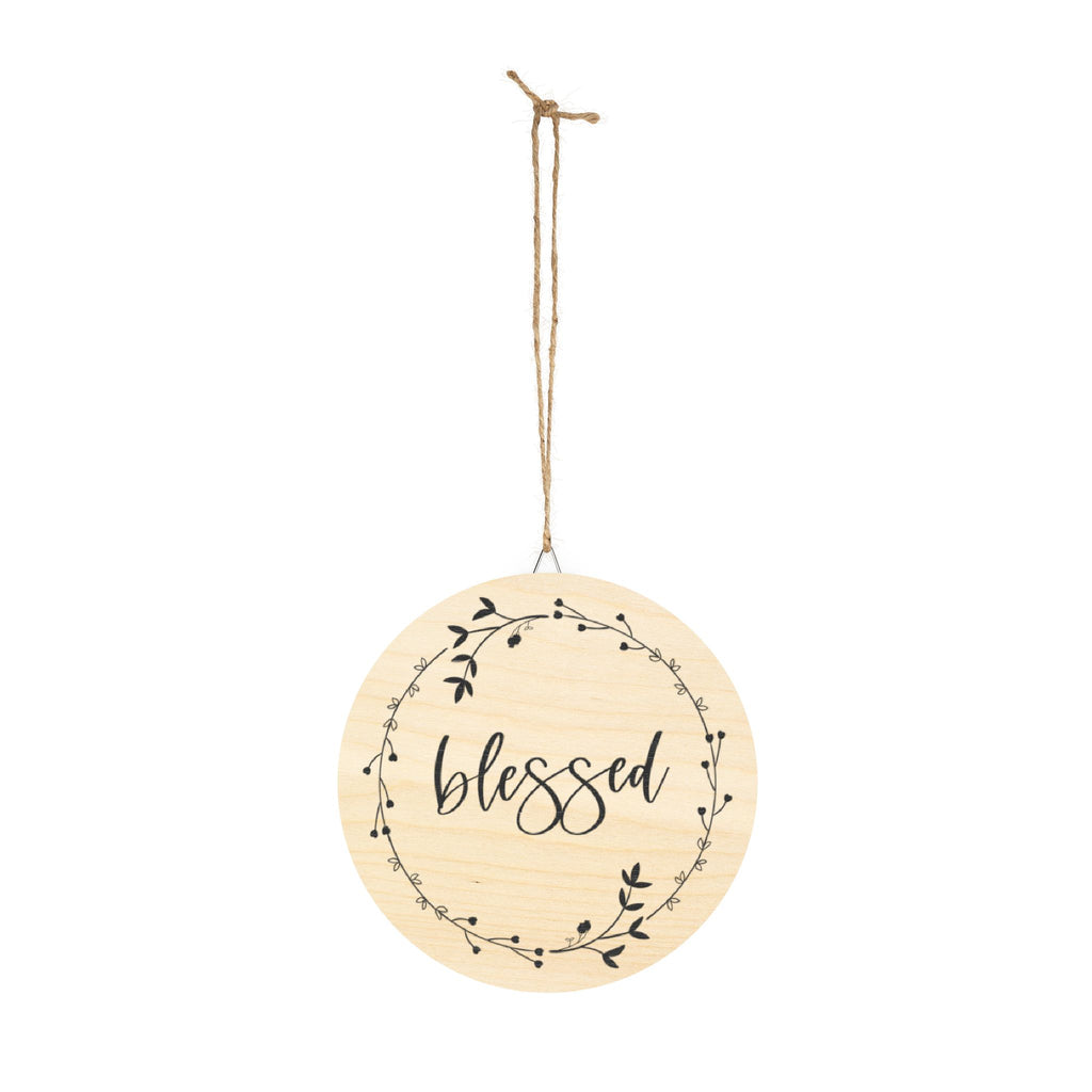 Blessed Wreath Wood Sign | Round Wall Decor