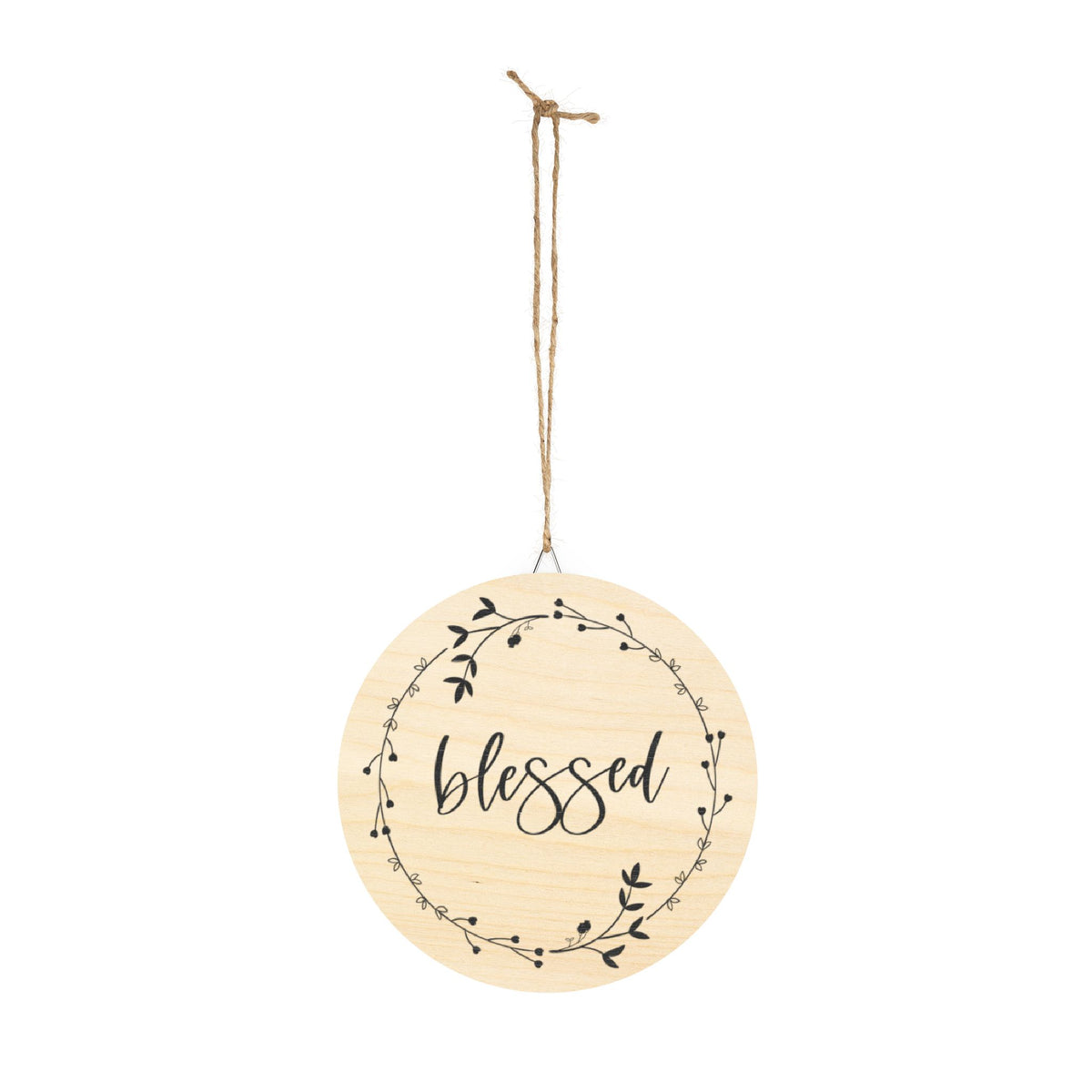 Blessed Wreath Wood Sign | Round Wall Decor
