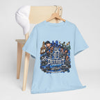 Detroit Legends collage T-Shirt | Motor City skyline, classic cars, musicians