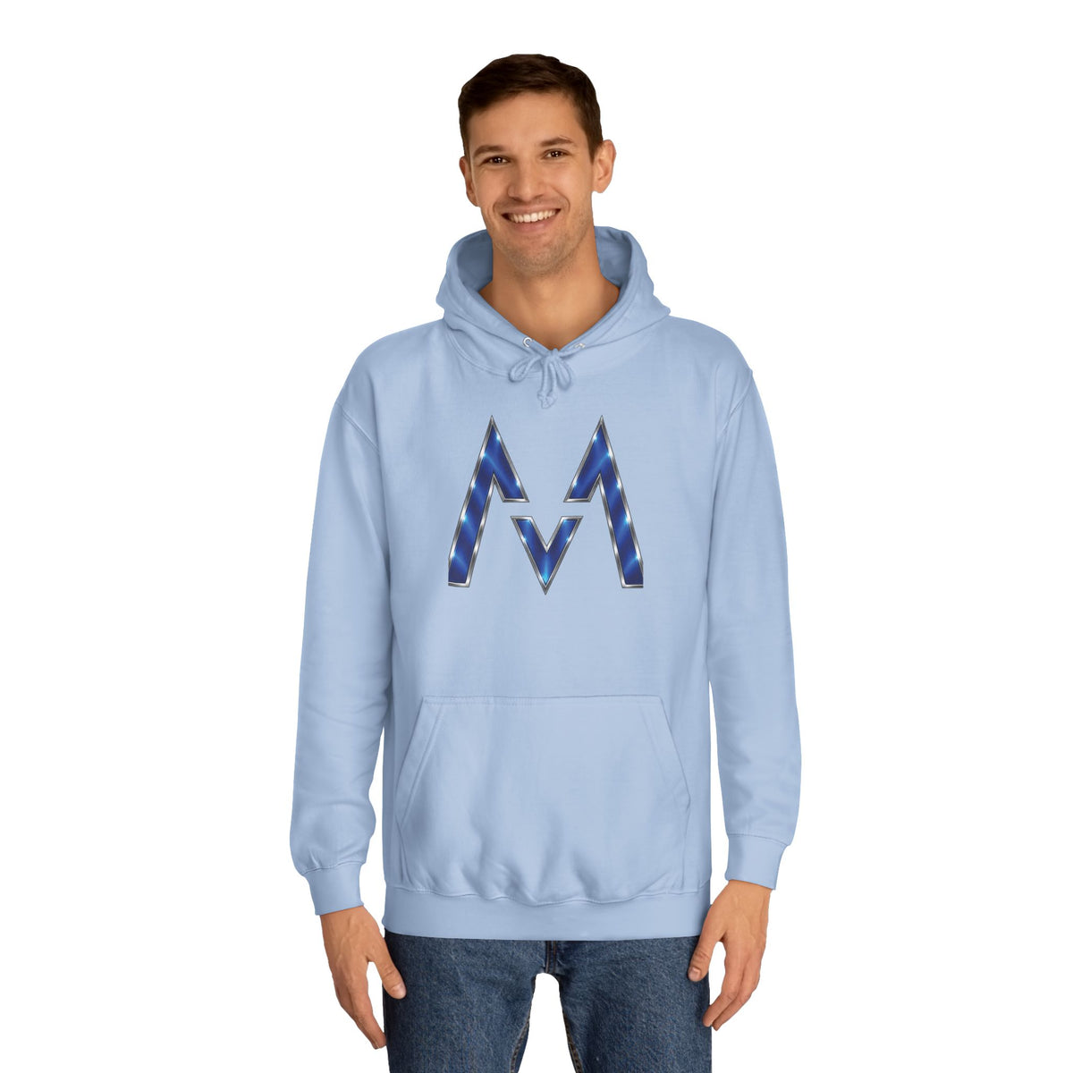 Blue M Chevron Logo Hoodie | Maroon 5 Band Photo Signature Back Hoodie