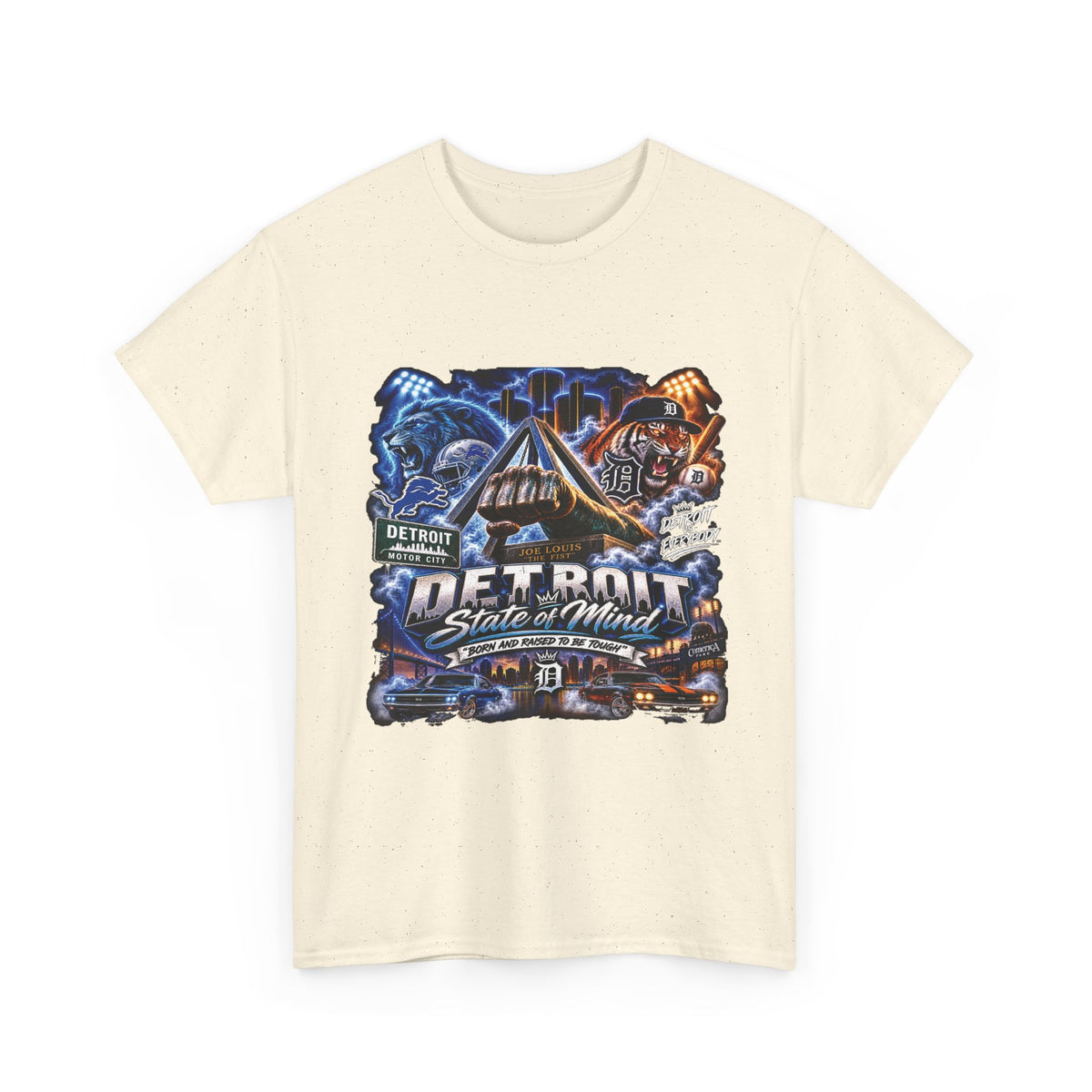Detroit Skyline Collage Tee | Motor City Vintage Graphic T-Shirt