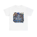 Detroit Legends collage T-Shirt | Motor City skyline, classic cars, musicians