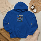 Game Over Skull hoodie | Gaming Graphic Sweatshirt, Blue Grunge Design