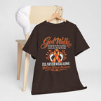 God Walks orange awareness ribbon T-Shirt | I'll Never Walk Alone, Faith Support