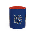 Detroit Rock City 313 Blue Accent Mug | Cityscape Guitar Graffiti Design