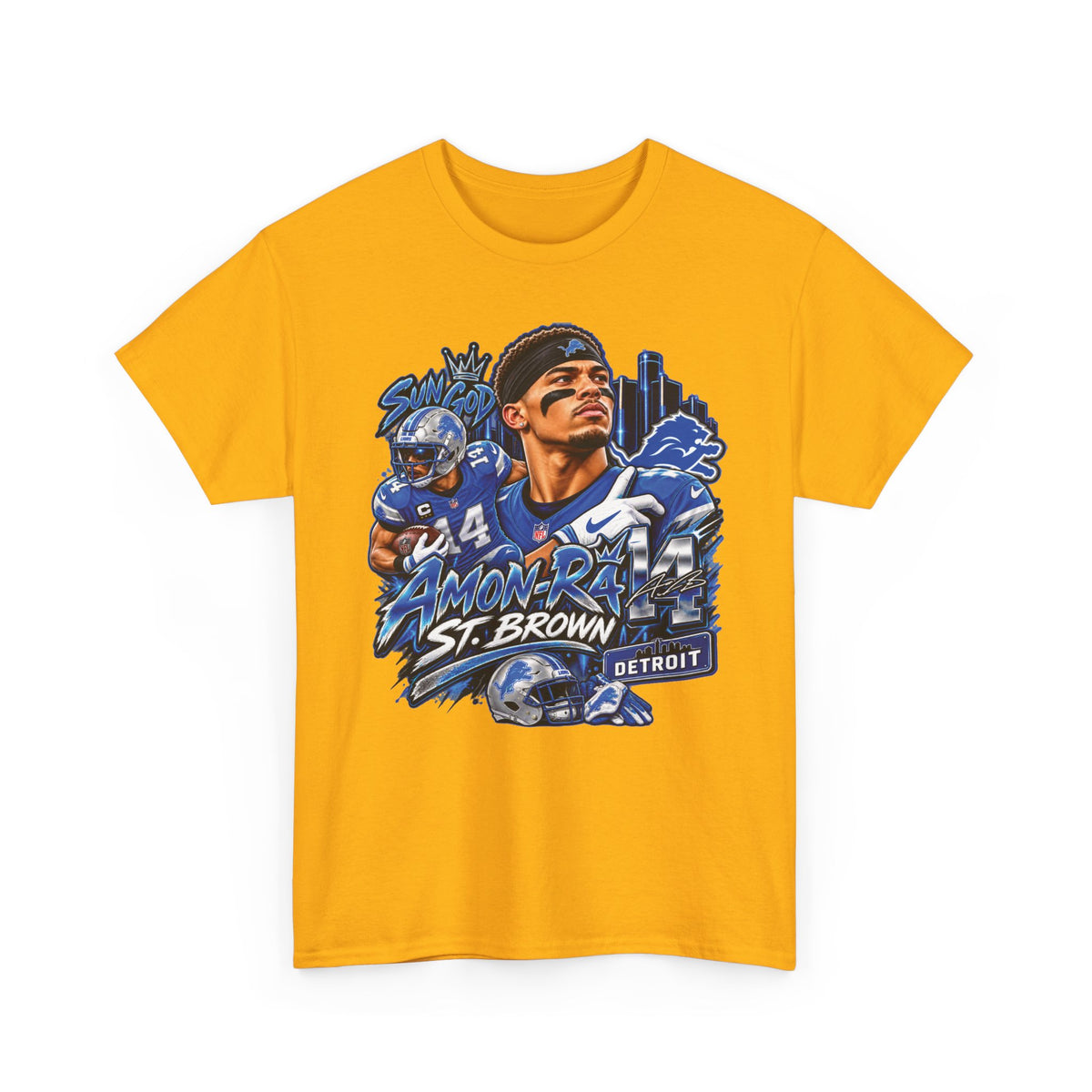 Amon-Ra St. Brown Detroit Football Tee | NFL Lions Player Graphic