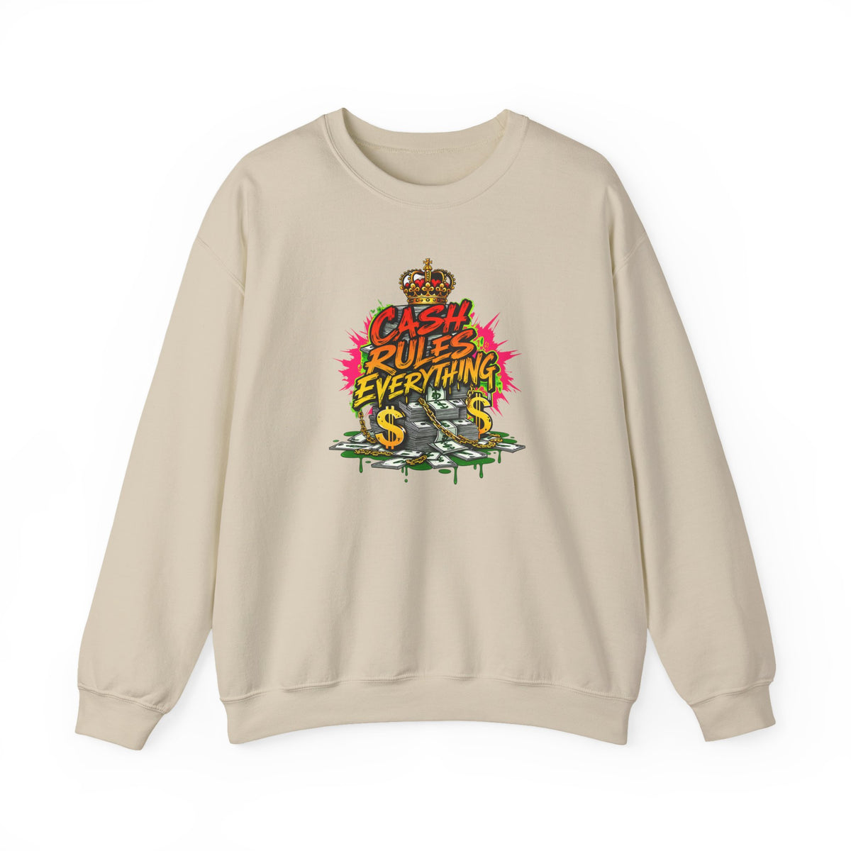 Cash Rules Everything Around Me Crewneck Sweatshirt | Streetwear Money Graphic