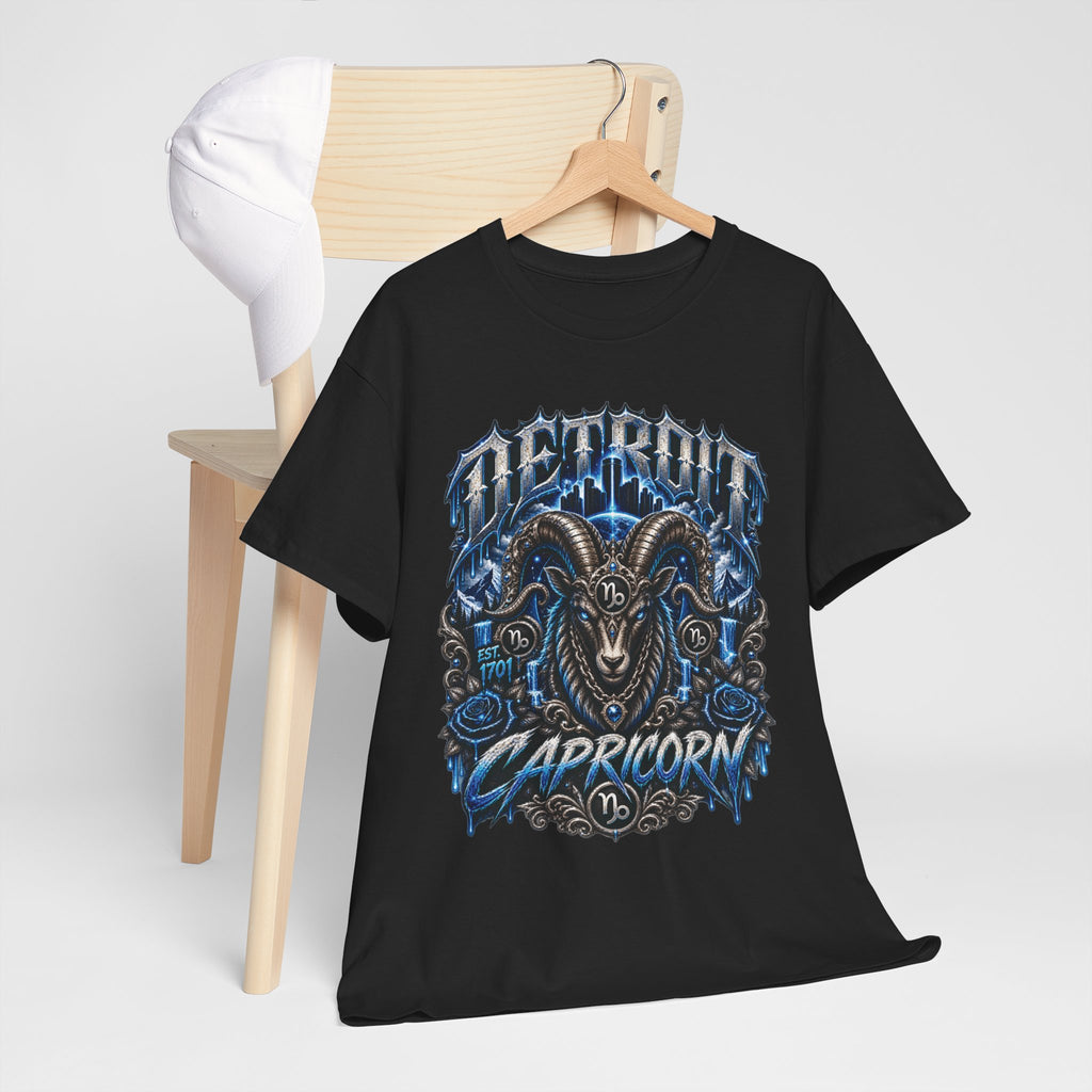 Capricorn Goat Graphic Tee | Zodiac Detroit Illustration T-Shirt