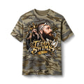 Teddy Swims Portrait Camo Tee | Musician Graphic Shirt, Retro Script Logo