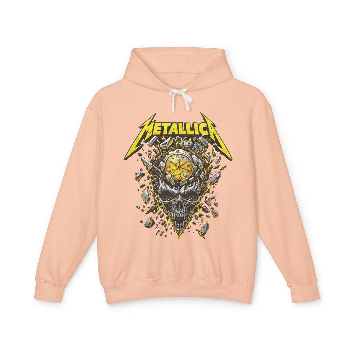 Metallica Skull & Broken Clock Hoodie | Band Logo Rock Music Sweatshirt