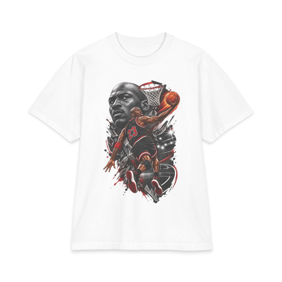 Basketball Dunk Illustration T-Shirt | Athletic Player Graphic Tee