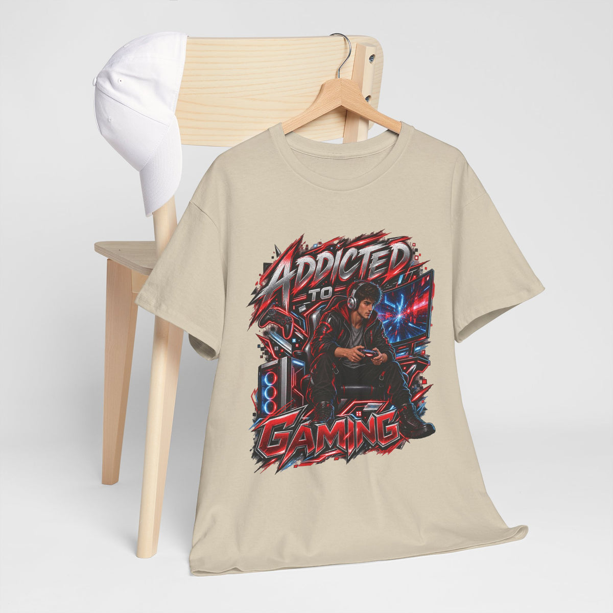 Addicted to Gaming Graphic T-Shirt