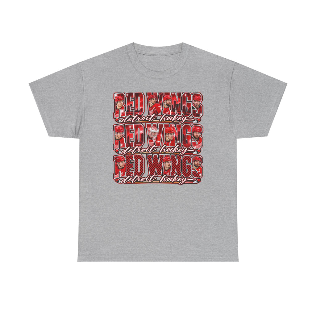 Red Wings Detroit Hockey Graphic Tee | Retro Stacked Logo