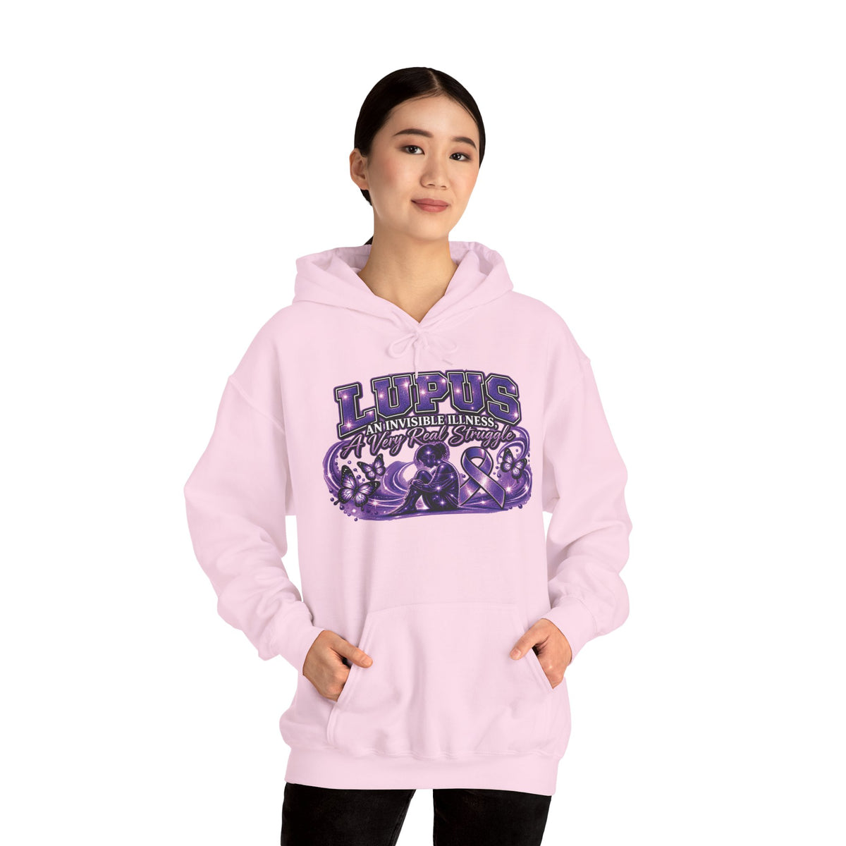 Lupus Awareness Purple Ribbon Hoodie | Support Autoimmune Awareness
