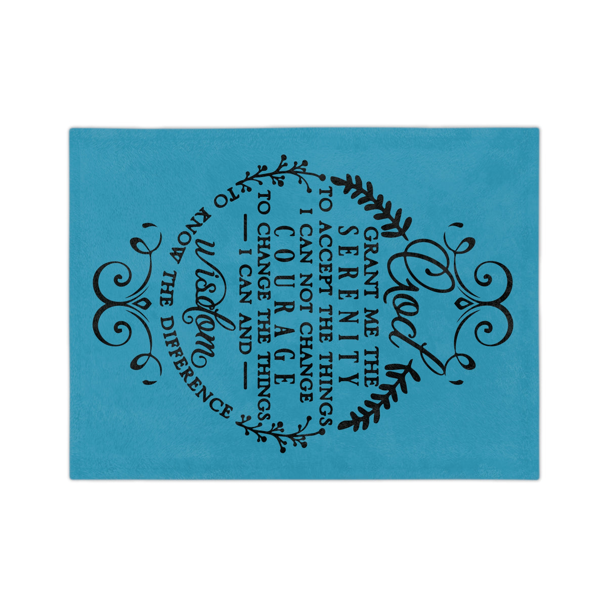 Serenity Prayer Script Blanket | Velveteen Microfiber Throw