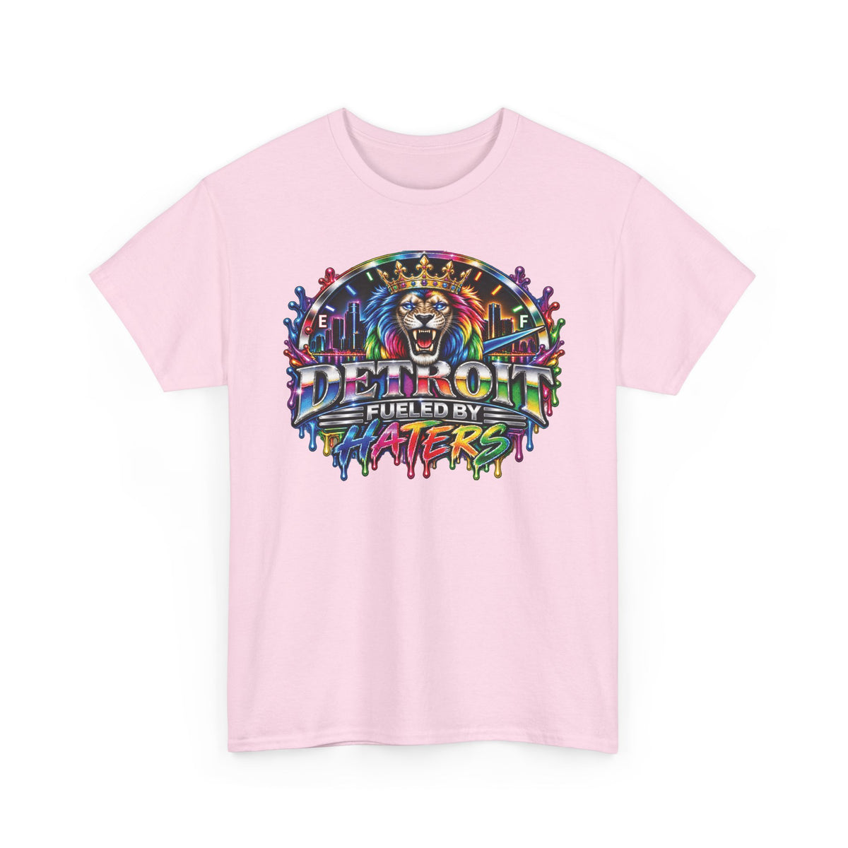 Detroit Lion Graffiti tee | Colorful Drip Lion Detroit Tee