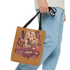 Dolly Parton portrait tote bag | 'I Will Always Love You' music lyric design