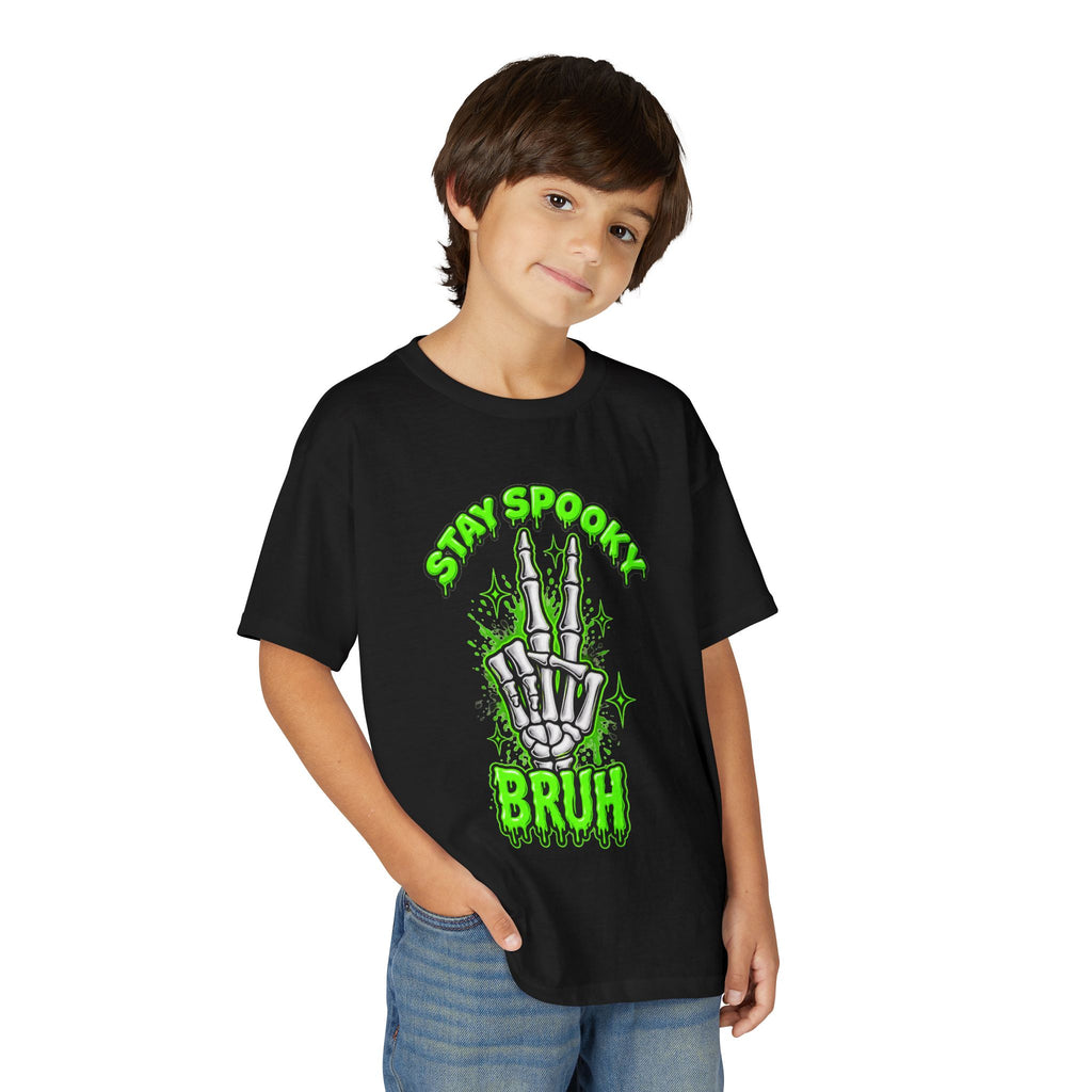 Stay Spooky Bruh T-Shirt | Skeleton Hand Halloween Graphic