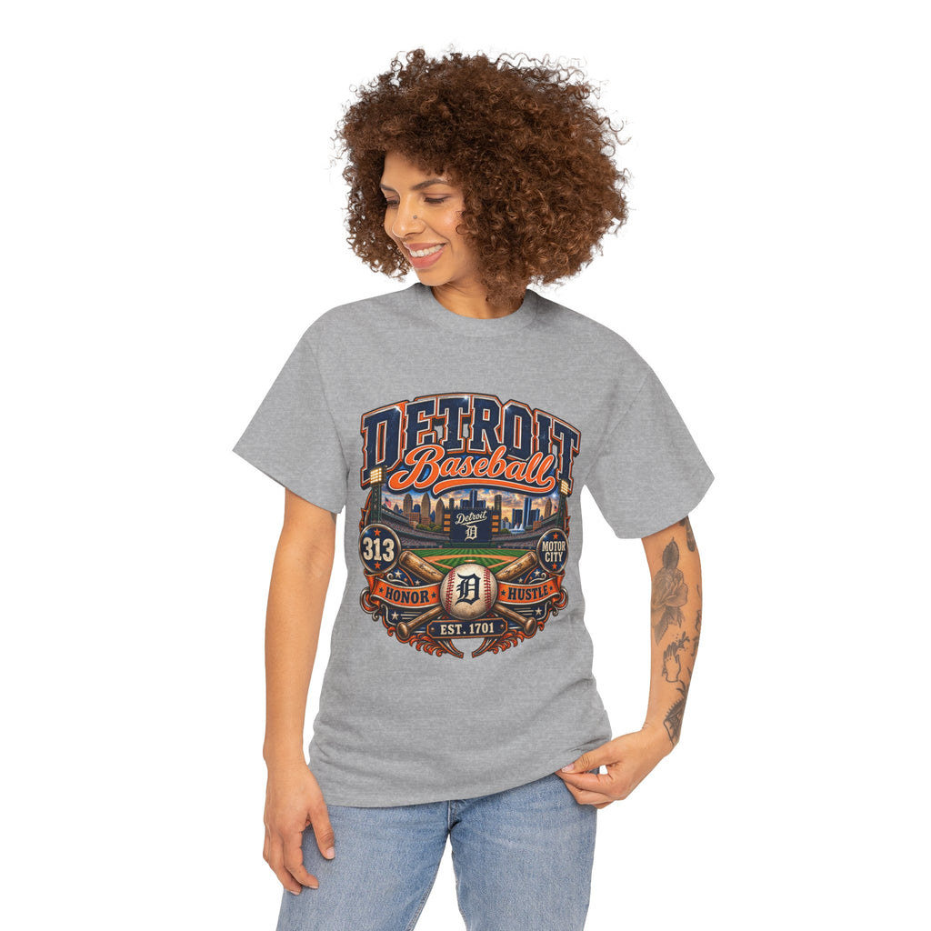 Detroit Baseball Tee | Motor City 313 Vintage Baseball Design