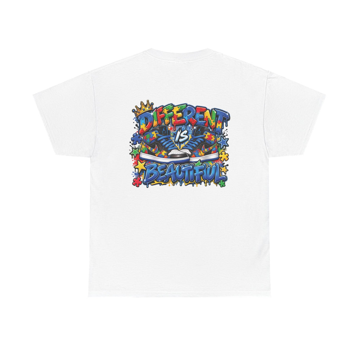 Detroit Graffiti Autism Tee | Different Is Beautiful backprint