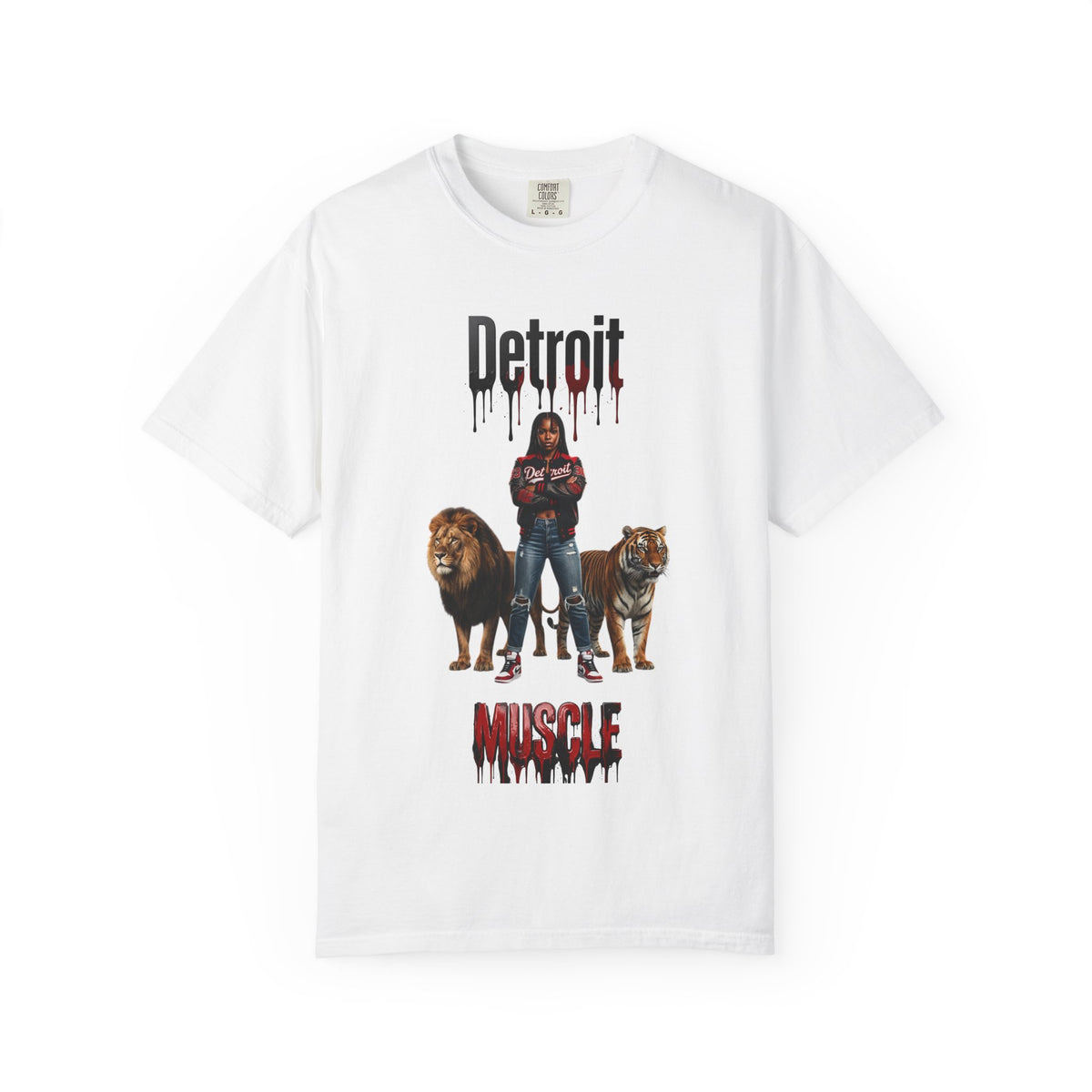 Detroit Muscle T-shirt | Lion and Tiger Graphic
