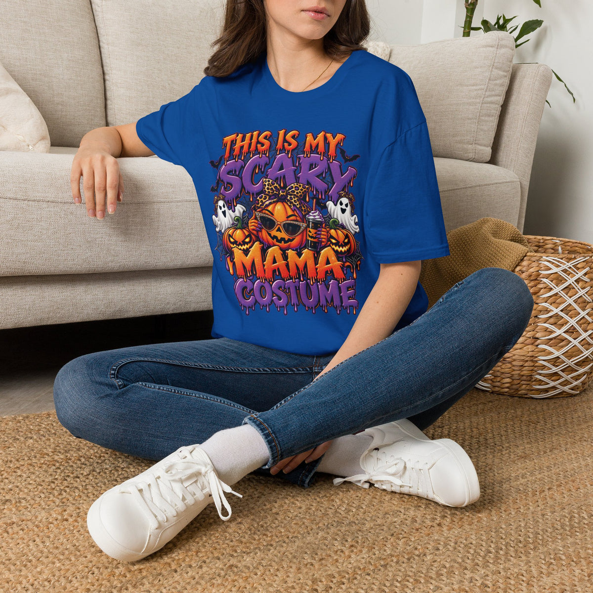 This Is My Scary Mama Costume T-Shirt | Halloween Pumpkin Ghosts Bats