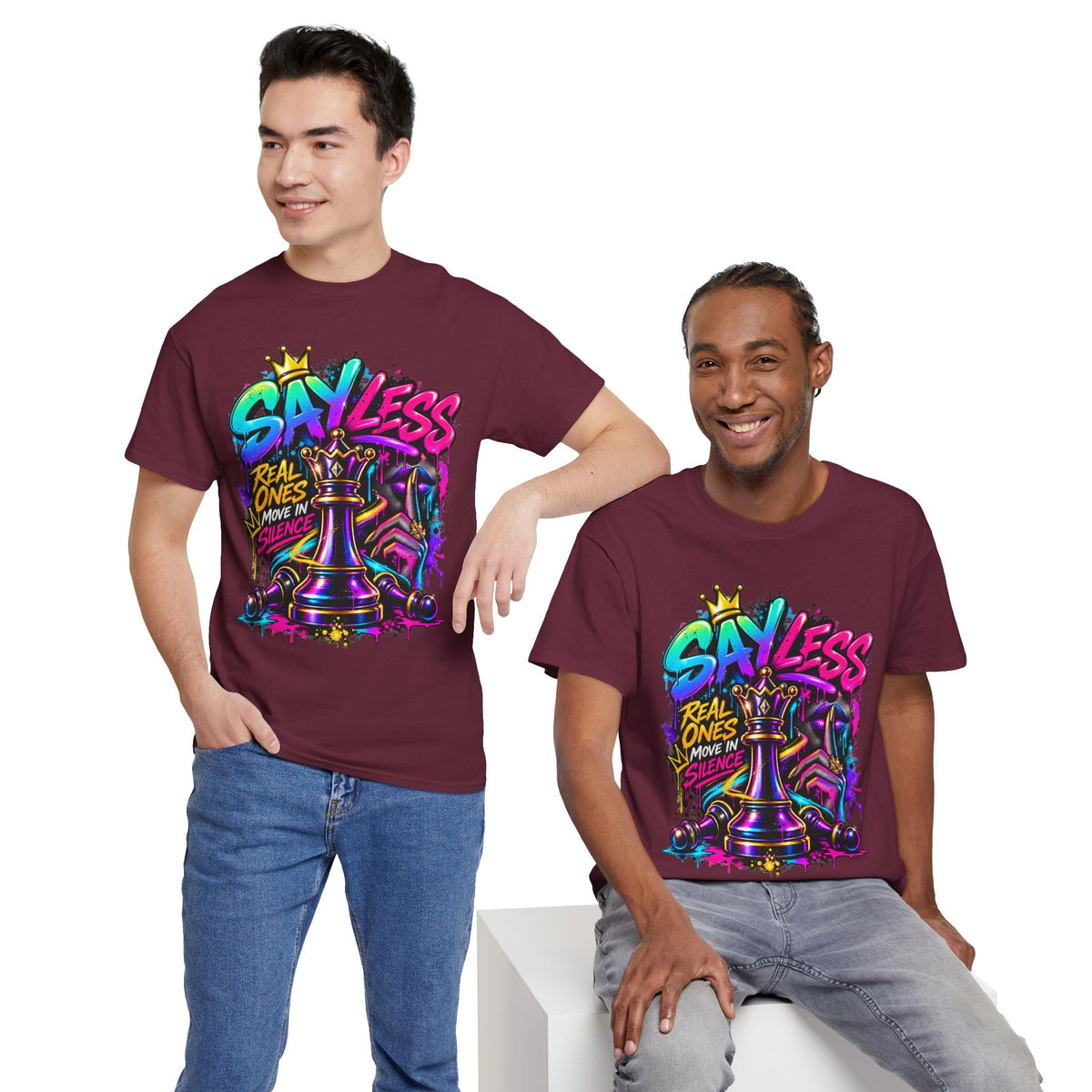 Say Less Chess King Tee | Graffiti Chess Piece Streetwear