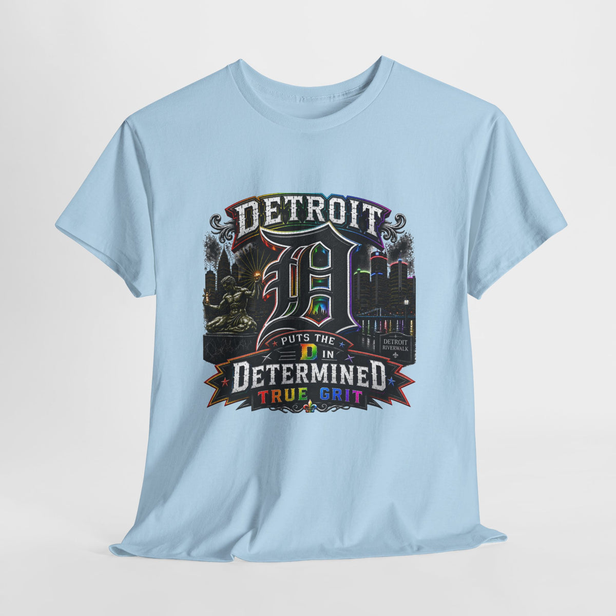 Detroit D Skyline Determined True Grit T-Shirt | City Pride Tee
