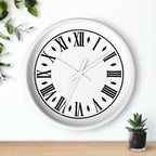 Roman Numeral Vintage Clock Wall Clock | Black Frame, White Face