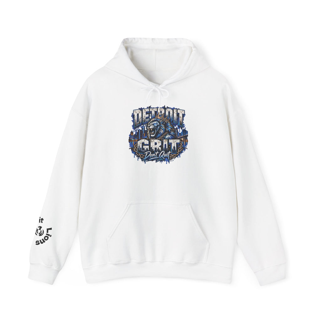 Detroit Grit graphic Hoodie | Motor City skyline, industrial vintage design