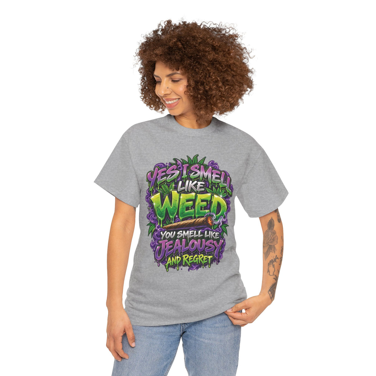 You Smell Like Weed T-Shirt | Cannabis Graphic Tee, Funny Stoner Slogan