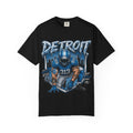 Copy of Detroit 313 Football Player T-Shirt | City Skyline, Blue Helmet Design