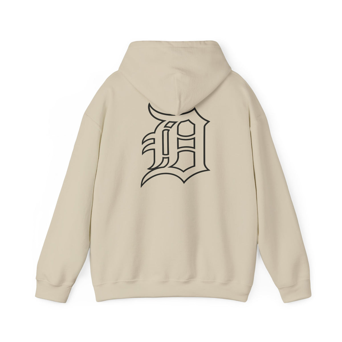 Detroit Basketball Graphic Hoodie | Vintage City Sports Logo, Front Collage Art