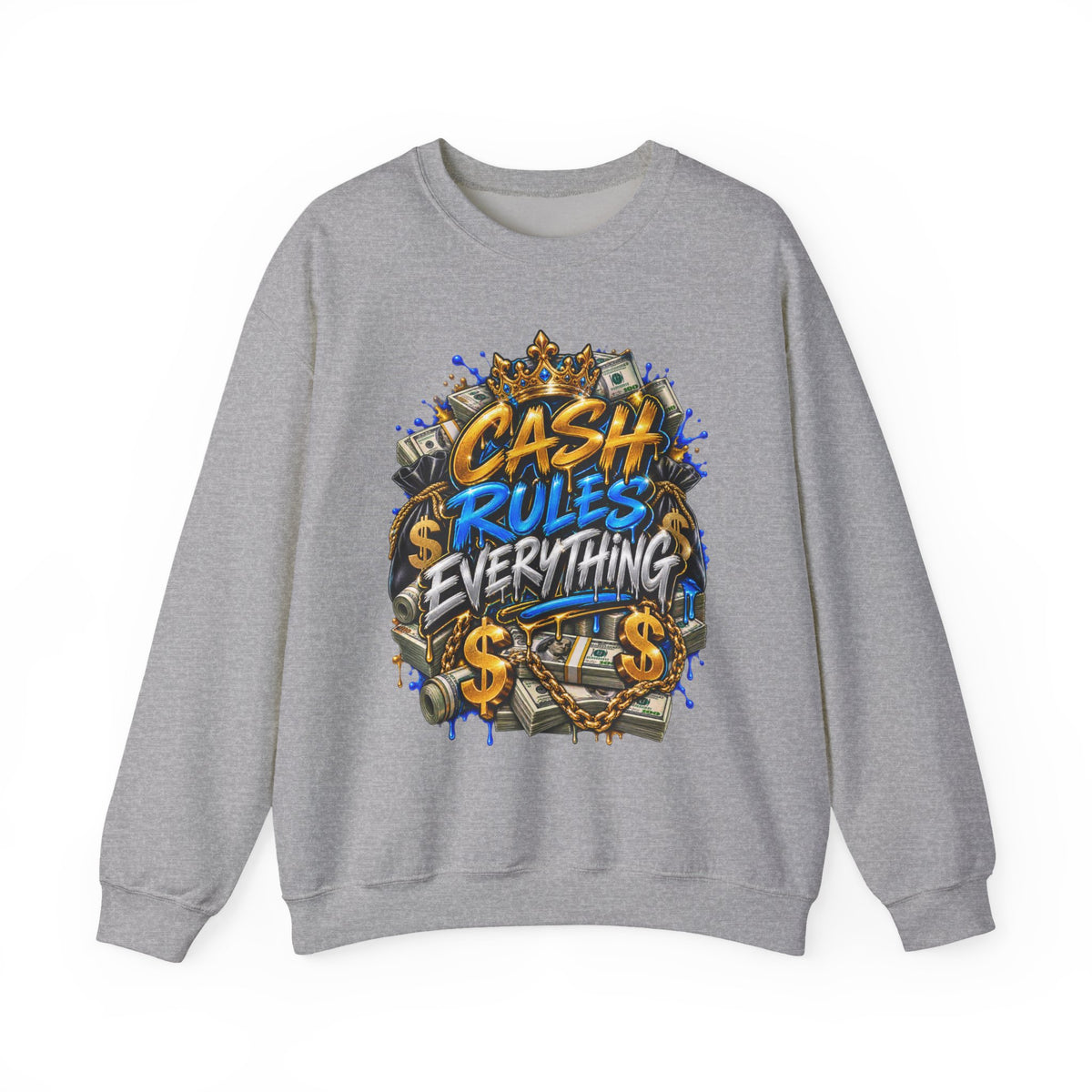 Cash Rules Everything Graphic Sweatshirt | Money Streetwear, Graffiti Dollar Design