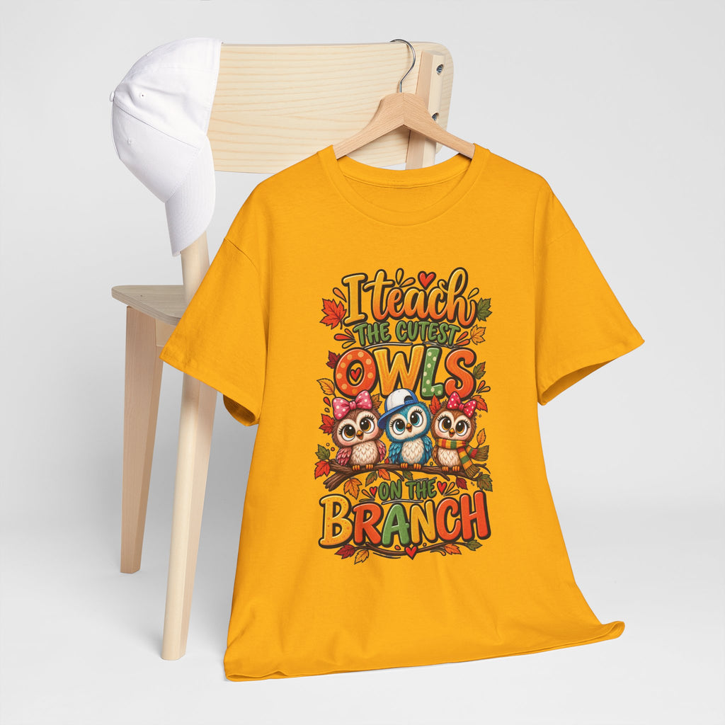 I Teach the Cutest Owls On My Branch Tee | Cute Owl Teacher Shirt, Fall Leaves